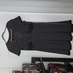 Black polka dot dress